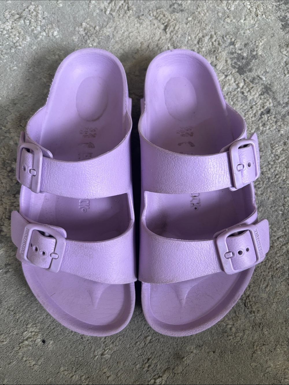 Birkenstock Kids Lavender Double-Buckle Slides